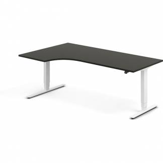 H&aelig;ve-s&aelig;nkebord DNA, Antracit 2000x1200 mm Venstre 2-ben/Hvid