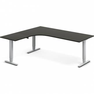 H&aelig;ve-s&aelig;nkebord DNA, Antracit 2000x1800 mm Venstre 3-ben/Alugr&aring;