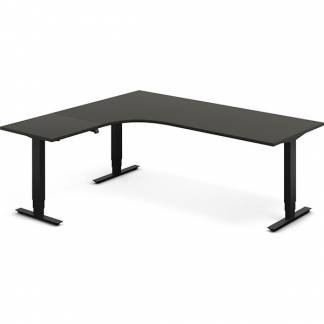 H&aelig;ve-s&aelig;nkebord DNA, Antracit 2000x1800 mm Venstre 3-ben/Sort