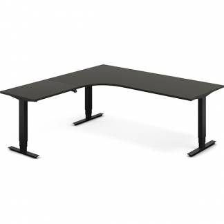 H&aelig;ve-s&aelig;nkebord DNA, Antracit 2000x2000 mm Venstre 3-ben/Sort