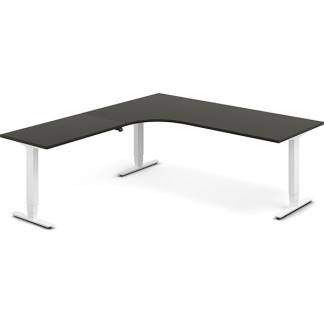 H&aelig;ve-s&aelig;nkebord DNA, Antracit 2000x2200 mm Venstre 3-ben/Hvid