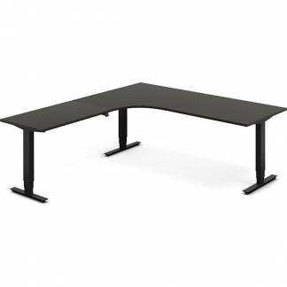 H&aelig;ve-s&aelig;nkebord DNA, Antracit 2000x2200 mm Venstre 3-ben/Sort