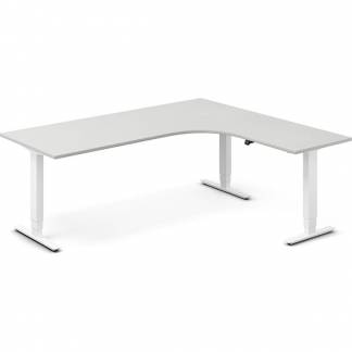 H&aelig;ve-s&aelig;nkebord DNA, Lysgr&aring; 2000x1800 mm H&oslash;jre 3-ben/Hvid