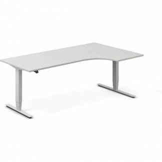 H&aelig;ve-s&aelig;nkebord DNA, Lysgr&aring; 2000x1200 mm Venstre 2-ben/Alugr&aring;