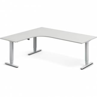 H&aelig;ve-s&aelig;nkebord DNA, Lysgr&aring; 2000x1800 mm Venstre 3-ben/Alugr&aring;