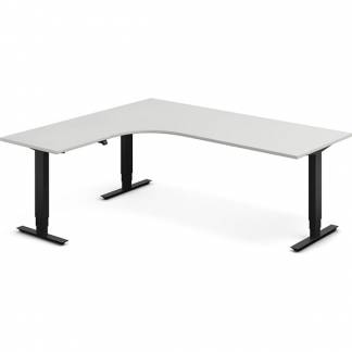 H&aelig;ve-s&aelig;nkebord DNA, Lysgr&aring; 2000x1800 mm Venstre 3-ben/Sort