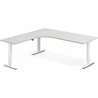 H&aelig;ve-s&aelig;nkebord DNA, Lysgr&aring; 2000x2000 mm Venstre 3-ben/Alugr&aring;