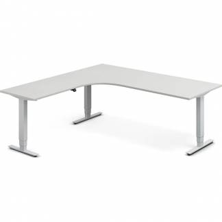 H&aelig;ve-s&aelig;nkebord DNA, Lysgr&aring; 2000x2000 mm Venstre 3-ben/Hvid