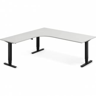 H&aelig;ve-s&aelig;nkebord DNA, Lysgr&aring; 2000x2000 mm Venstre 3-ben/Sort