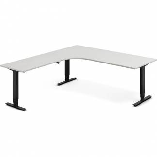 H&aelig;ve-s&aelig;nkebord DNA, Lysgr&aring; 2000x2200 mm Venstre 3-ben/Sort