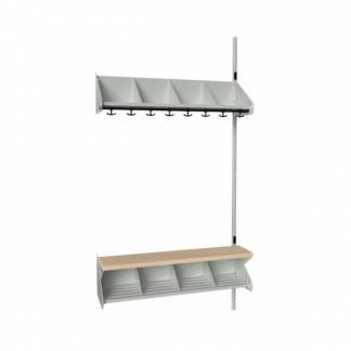 BST Kombination G, P&aring;bygningssektion 4 pladser B 1000 mm,lys gr&aring;