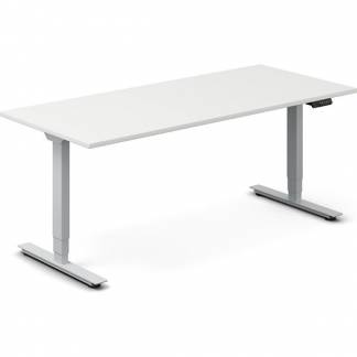 Hæve-sænkebord DNA, Hvid 1800x800mm 2-ben/Alugrå