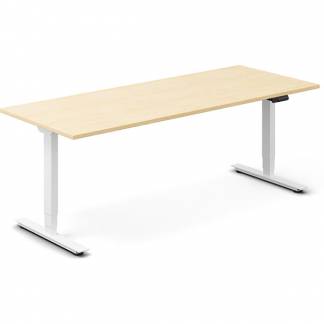 H&aelig;ve-s&aelig;nkebord DNA, Birk 2000x800 mm 2-ben/Hvid