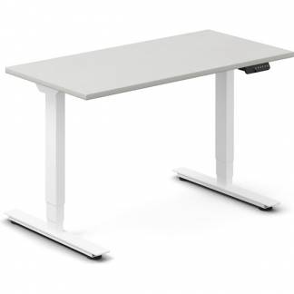 Hæve-sænkebord DNA, Lysgrå 1200x600 mm 2-ben/Hvid