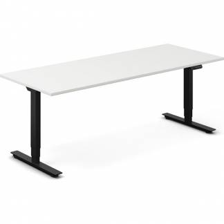 H&aelig;ve-s&aelig;nkebord DNA, Hvid 2000x800mm 2-ben/Sort