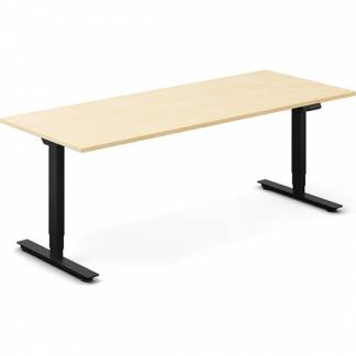 H&aelig;ve-s&aelig;nkebord DNA, Birk 2000x800 mm 2-ben/Sort