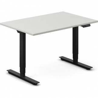 Hæve-sænkebord DNA, Lysgrå 1200x800 mm 2-ben/Sort