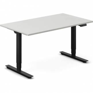 Hæve-sænkebord DNA, Lysgrå 1400x800 mm 2-ben/Sort