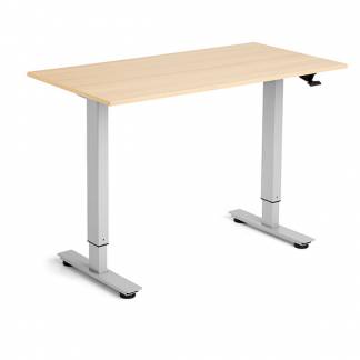 H&aelig;ve-s&aelig;nkebord Flexidesk, Eg 1200x600 mm 2-ben/Alugr&aring;