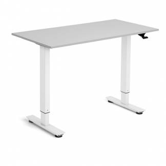 H&aelig;ve-s&aelig;nkebord Flexidesk, Lysgr&aring; 1200x600 mm 2-ben/Hvid