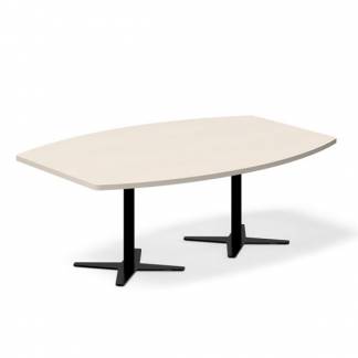 Konferencebord DNA, Birk 2000x1200 mm b&aring;dformet, Sort understel