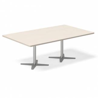 Konferencebord DNA, Birk 2000x1200 mm rektangul&aelig;rt, Alugr&aring; understel