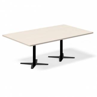Konferencebord DNA, Birk 2000x1200 mm rektangul&aelig;rt, Sort understel