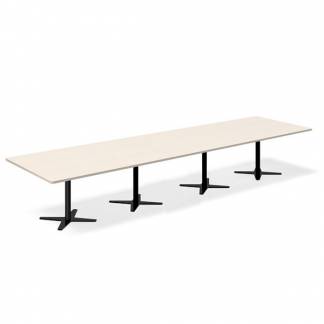 Konferencebord DNA, Birk 4400x1200 mm rektangul&aelig;rt, Sort understel