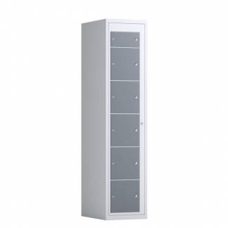 T&oslash;judleveringsskab 1x6 rum med lige tag og antracit d&oslash;re med cylinderl&aring;s