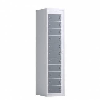 T&oslash;judleveringsskab 1x11 rum med lige tag og antracit d&oslash;re med greb f/h&aelig;ngel&aring;s