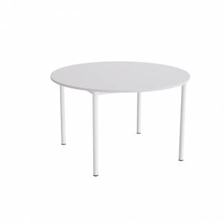 Bord Combi 206, &Oslash;1200 mm, h&oslash;jde 720 mm, gr&aring; laminat p&aring; hvidt stel