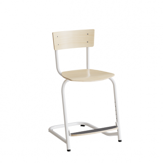 Stol Strong 270, Birk laminat, Hvidt stel