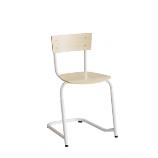 Stol Strong 271, justerbar, Birk laminat, Hvidt stel