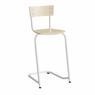 Stol Strong 273 justerbar, Birk laminat, Hvidt stel