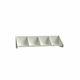 BST Skohylde med skillev&aelig;gge, 4 pladser B1000 mm Hvid