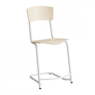 Stol Mia 196 Birk laminat, hvidt stel, siddehøjde 520mm