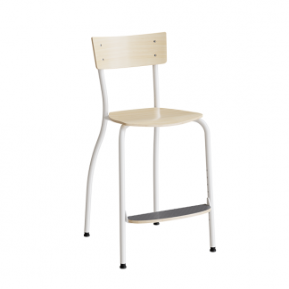 Stol Strong 250, Birk laminat, Hvidt stel