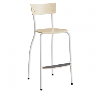 Stol Strong 250, Birk laminat, Hvidt stel