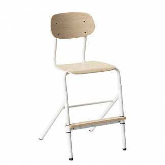 Stol Atlas 2110 justerbar, hvidpigmenteret egelaminat, hvidt stel