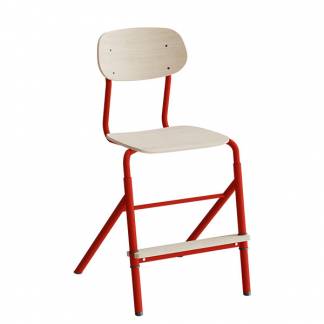 Stol Atlas 2110 justerbar, hvidpigmenteret egelaminat, r&oslash;dt stel