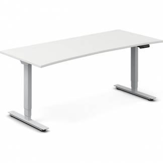 H&aelig;ve-s&aelig;nkebord DNA, Hvid 1800x800mm Bue 2-ben/Alug&aring;