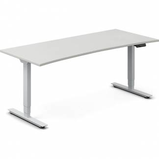 H&aelig;ve-s&aelig;nkebord DNA, Lysgr&aring; 1800x800mm Bue 2-ben/Alug&aring;