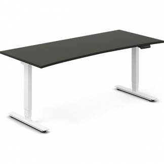 H&aelig;ve-s&aelig;nkebord DNA, Antracit 1800x800mm Bue 2-ben/Hvid