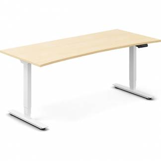 H&aelig;ve-s&aelig;nkebord DNA, Birk 1800x800mm Bue 2-ben/Hvid