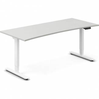 H&aelig;ve-s&aelig;nkebord DNA, Lysgr&aring; 1800x800mm Bue 2-ben/Hvid