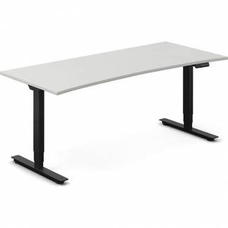 H&aelig;ve-s&aelig;nkebord DNA, Lysgr&aring; 1800x800mm Bue 2-ben/Sort