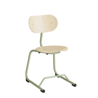 Stol Smile, Birk laminat med gr&oslash;nne ben