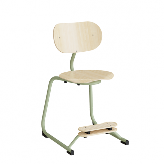 Stol Smile, Birk laminat med gr&oslash;nne ben