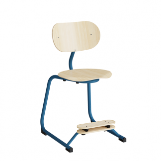 Stol Smile, Birk laminat med bl&aring; ben