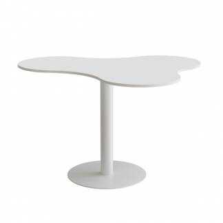 Bord Am&ouml;ba 1005, 1200x1500 mm, H&oslash;jde 900 mm, Gr&aring; laminat, Hvidt stel
